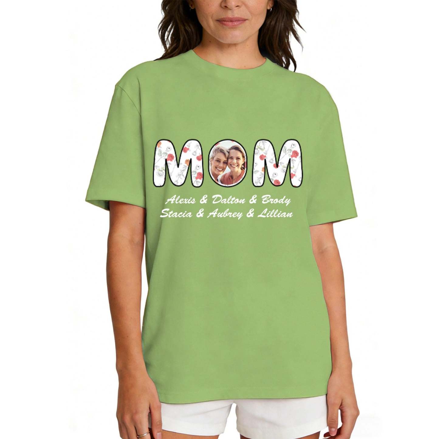 T-shirt Personnalisé Photo & Noms pour Maman
