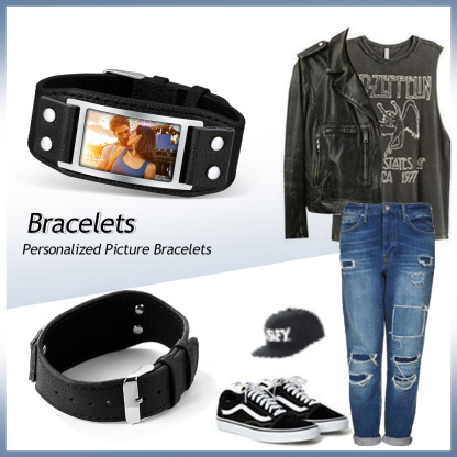 Bracelet en Cuir Personnalisé avec Photo pour Homme Tenue