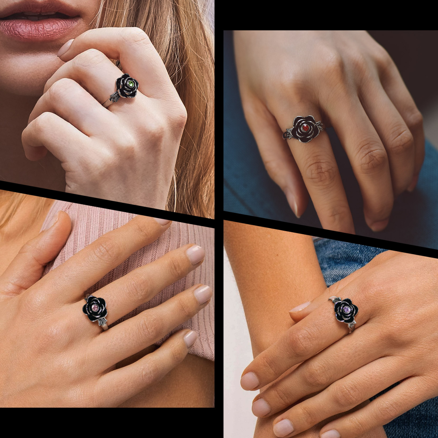 Bague Urne Commémorative Rose avec Pierre de Naissance pour Cendres Modèle