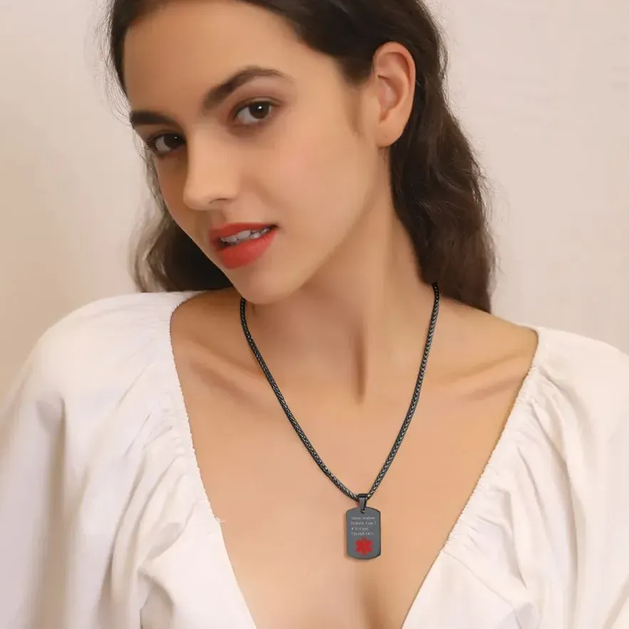 Collier Médical Personnalisé Gravée