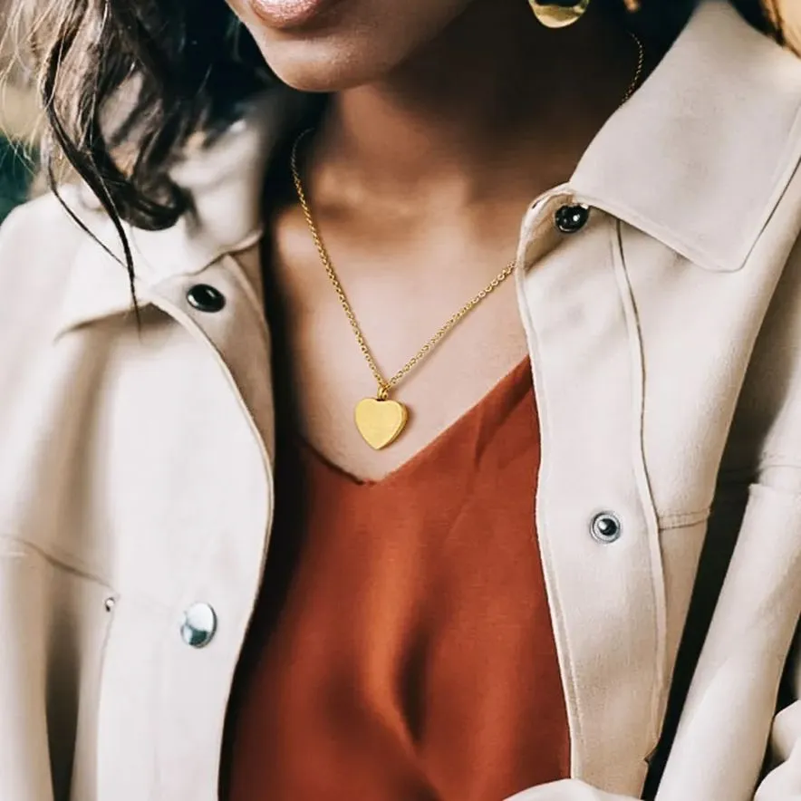 Collier  en Forme de Cœur Personnalisé avec Gravure pour Cendres