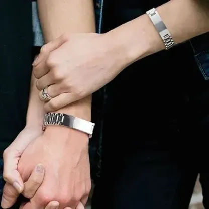 Bracelet ID en Acier Inoxydable Gravé Personnalisé 