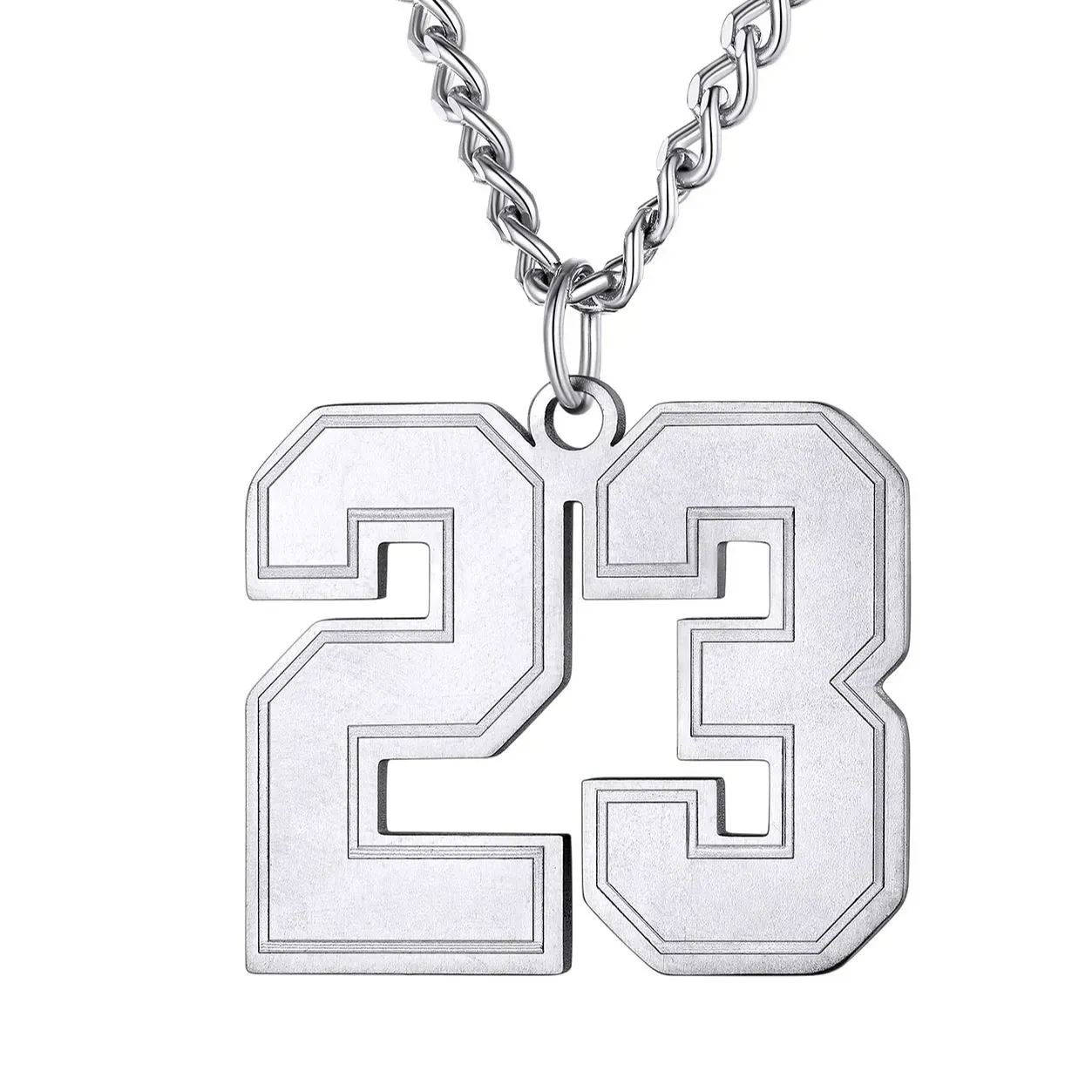 Collier Pendentif Personnalisé avec Numéro pour Homme 23