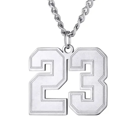 Collier Pendentif Personnalisé avec Numéro pour Homme 23