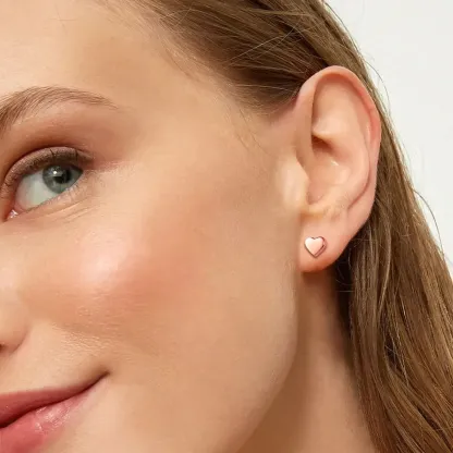 Boucles d'oreilles Clous Cœur pour Femmes