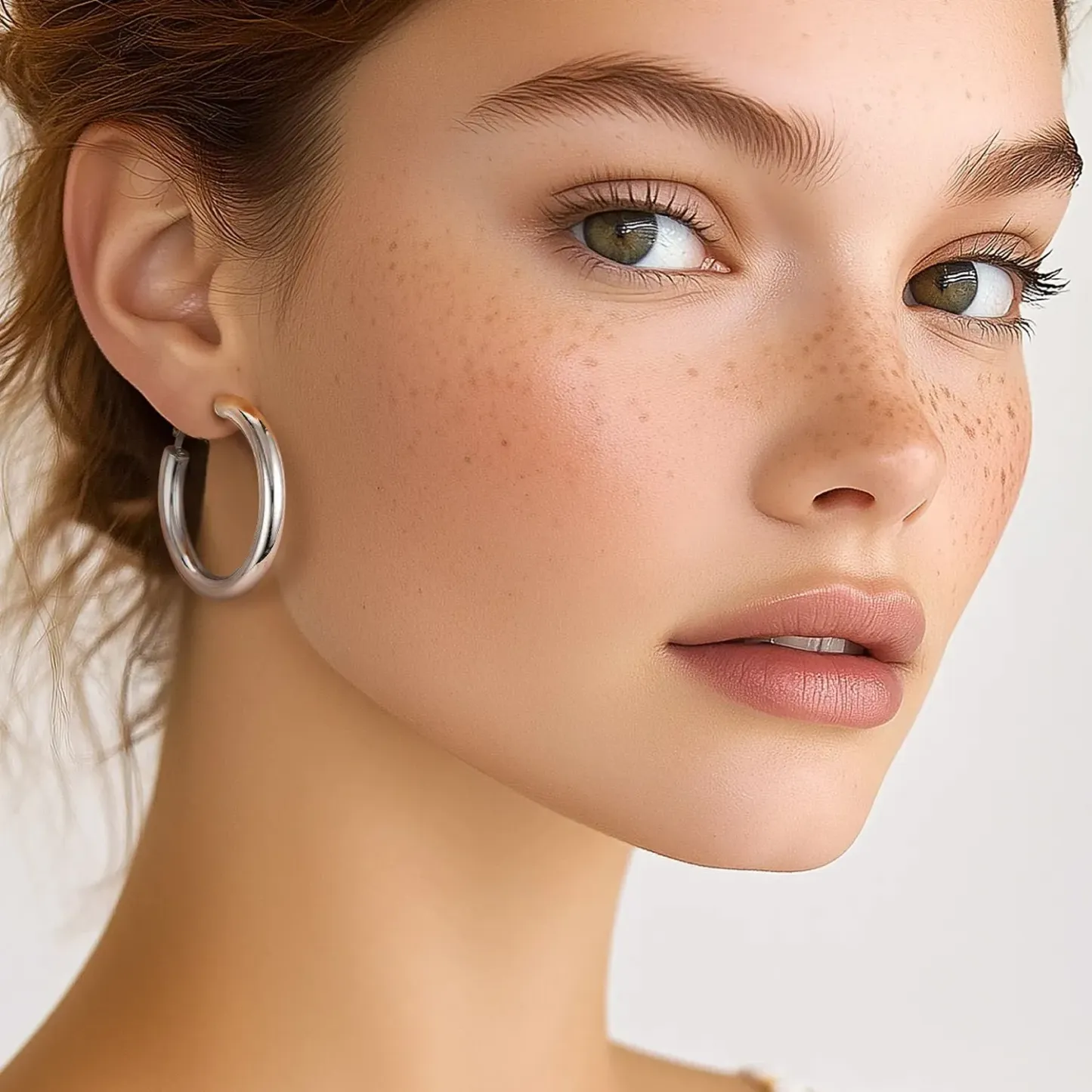 Boucles d'Oreilles Créoles Chunky en Acier Inoxydable Modèle