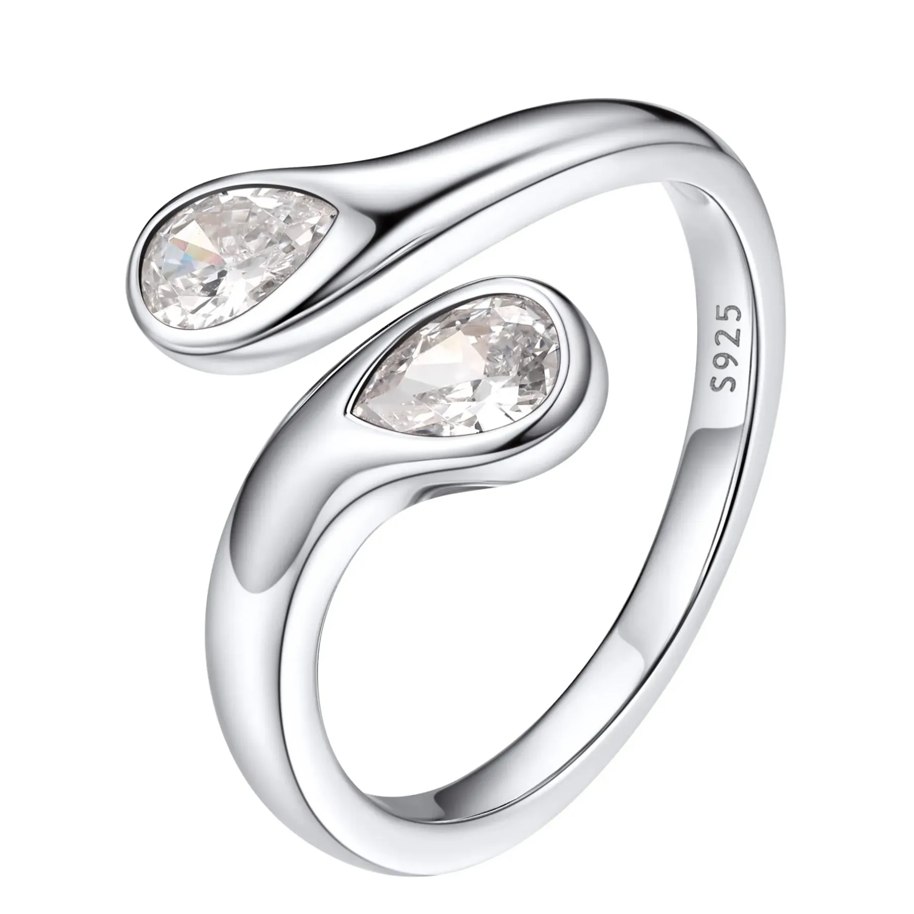 Bague Ajustable en Argent Sterling avec Pierre de Naissance pour Femme Février - Améthyste