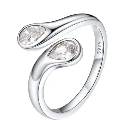 Bague Ajustable en Argent Sterling avec Pierre de Naissance pour Femme Février - Améthyste