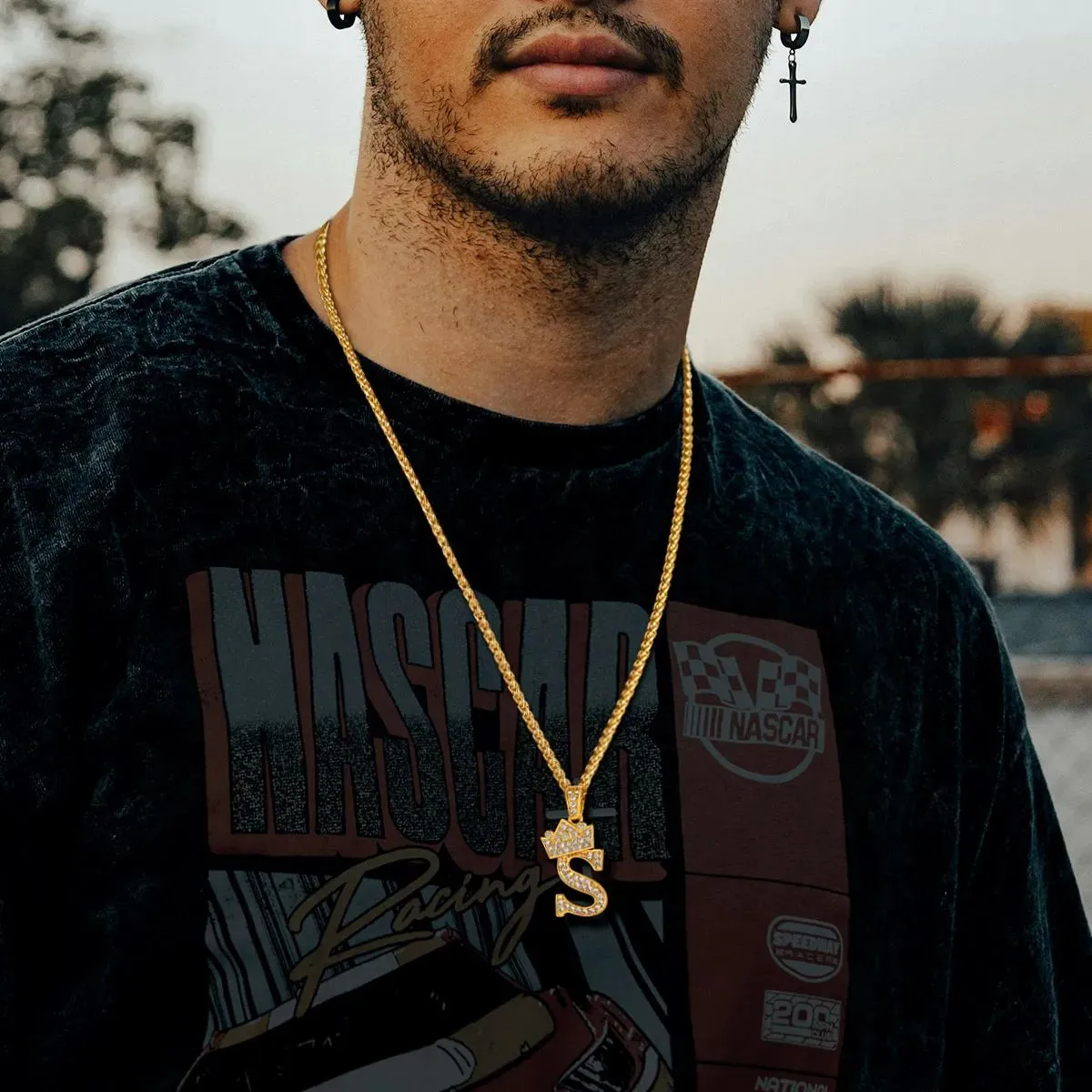 Collier Monogramme Initiale Plaqué Or 18K 