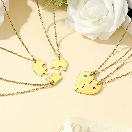 Collier Personnalisé avec Pierre de Naissance pour Couple