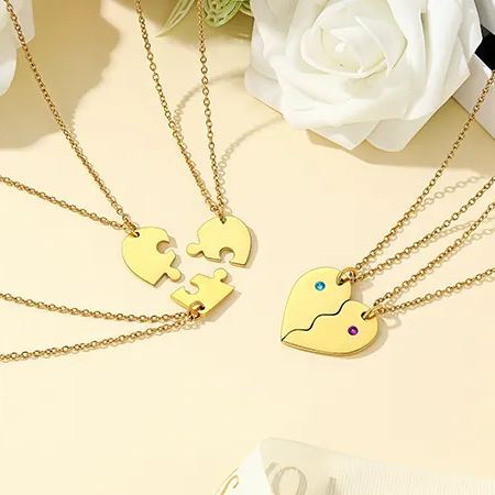 Collier Personnalisé avec Pierre de Naissance pour Couple