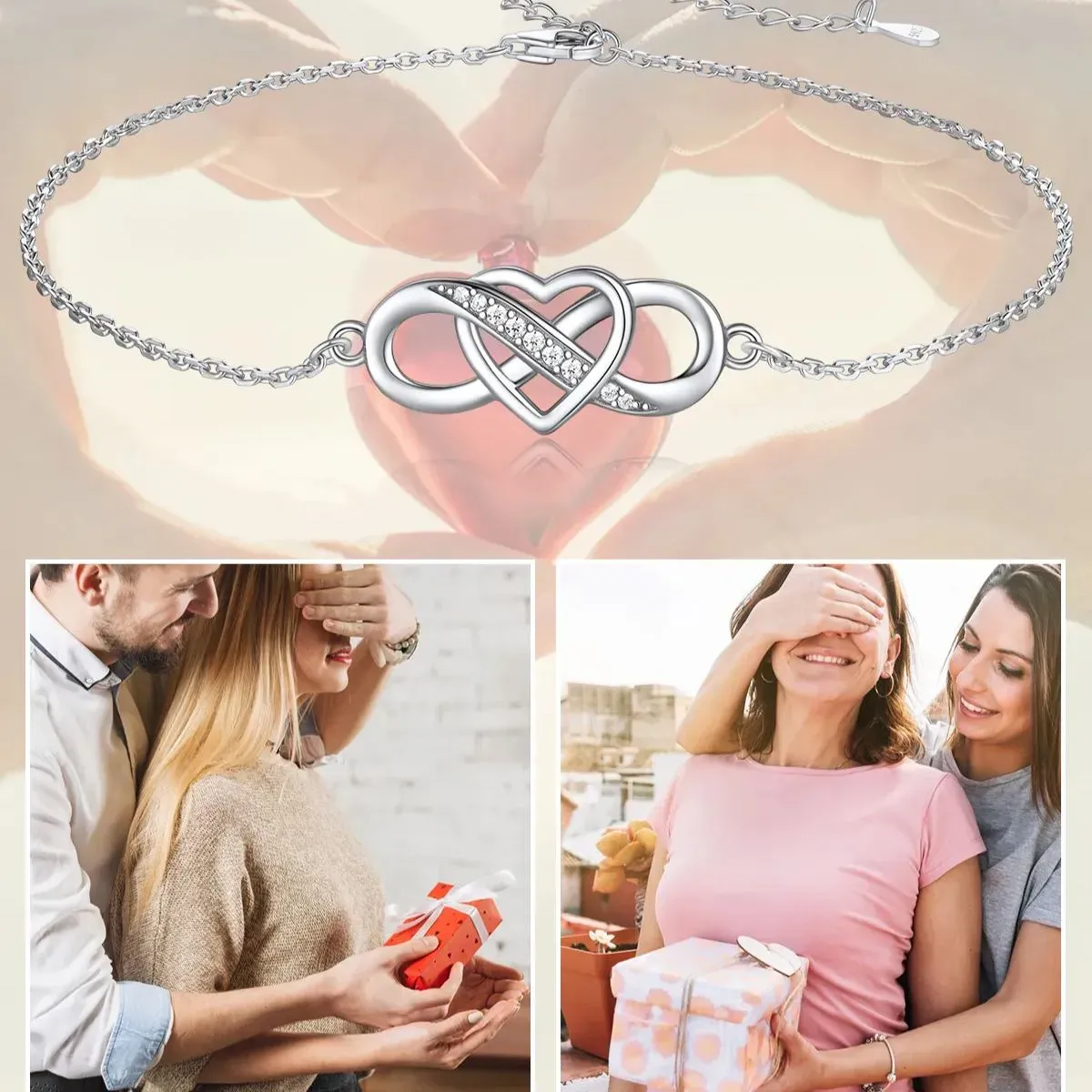 Bracelet de Cheville Cœur Infini pour Femme