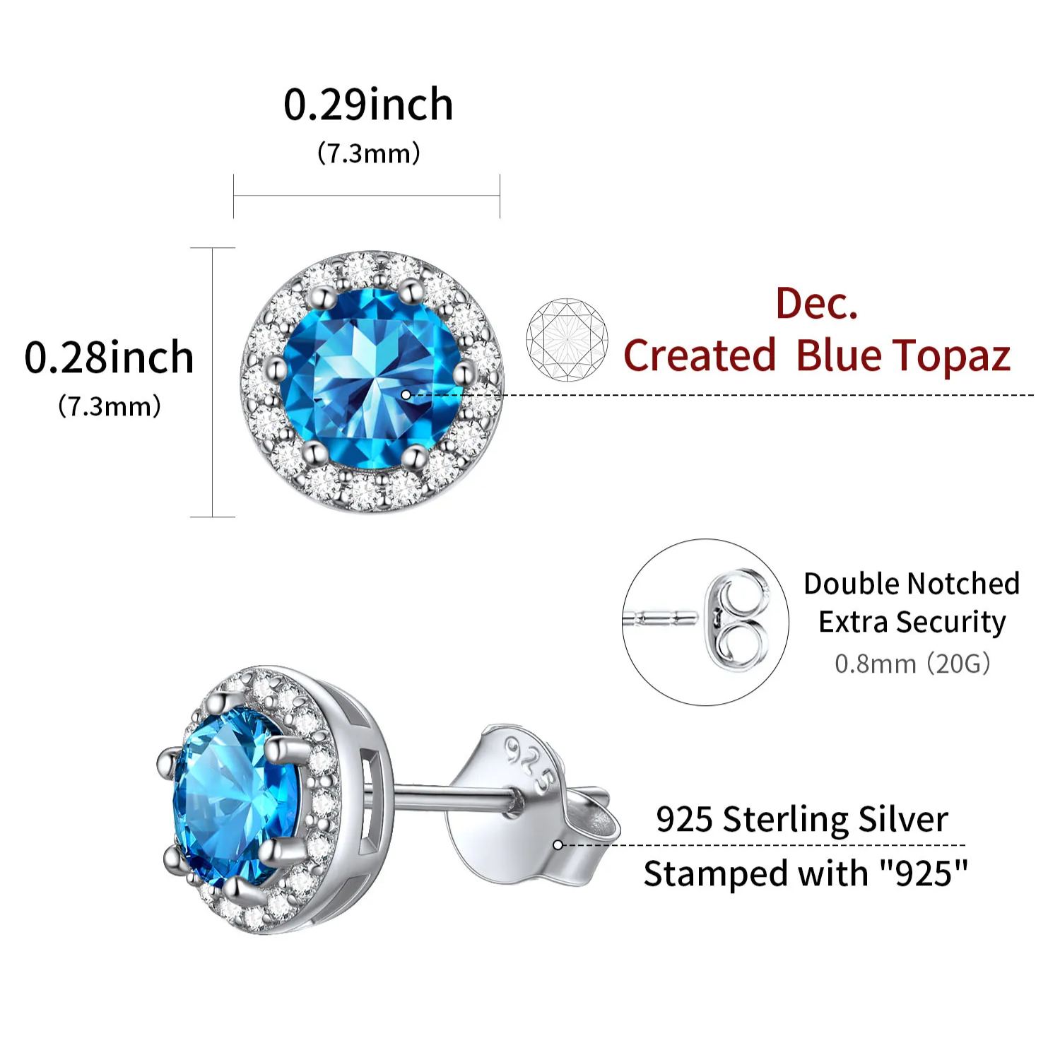 Clous en Argent 925 avec Pierre de Naissance Pour Femme