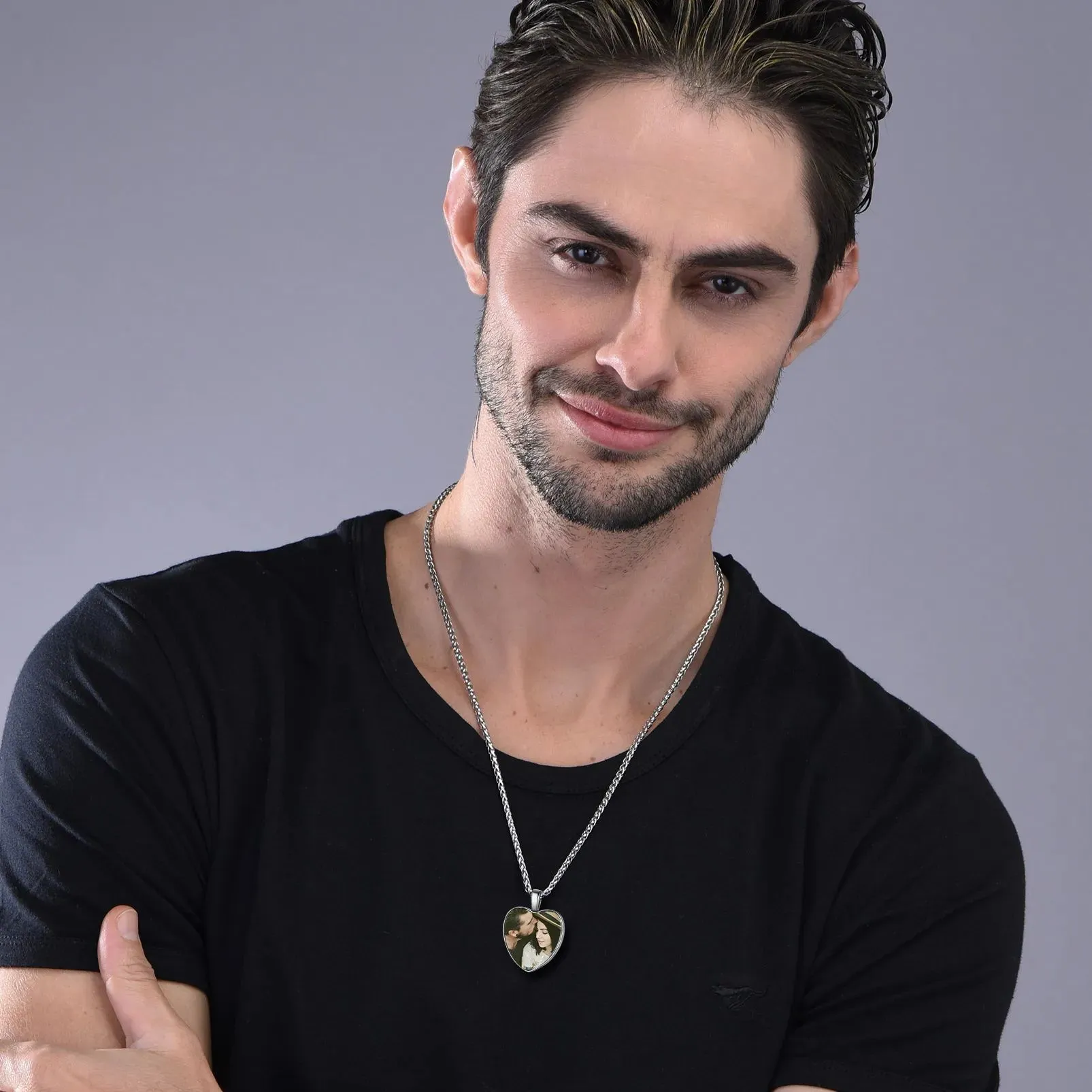 Collier Cœur Personnalisé avec Photo Gravée pour Femme Modèle