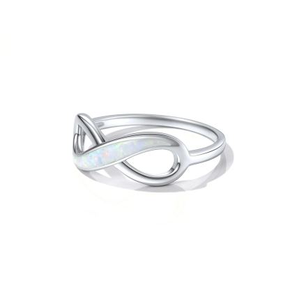 Bague Promesse avec Opale en Argent Sterling 925 pour Femme