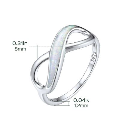 Bague Promesse Infini avec Opale en Argent Sterling 925 Taille