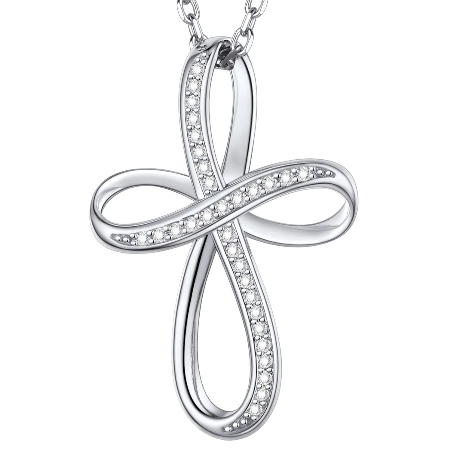 Collier Pendentif Infini en Argent Sterling 925 Pour Femme Argenté