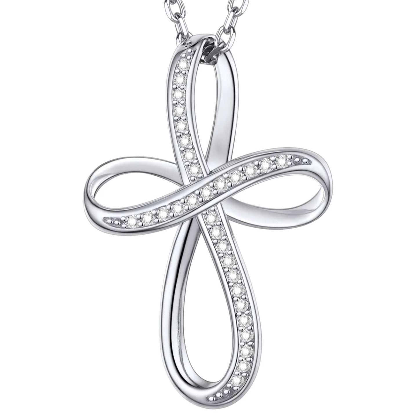 Collier Pendentif Infini en Argent Sterling 925 Pour Femme Argenté