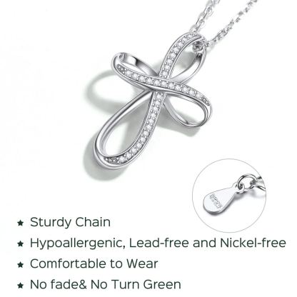 Collier Pendentif Infini en Argent Sterling 925 Pour Femme Détail