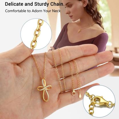 Collier Pendentif Croix Infini Pour Femme