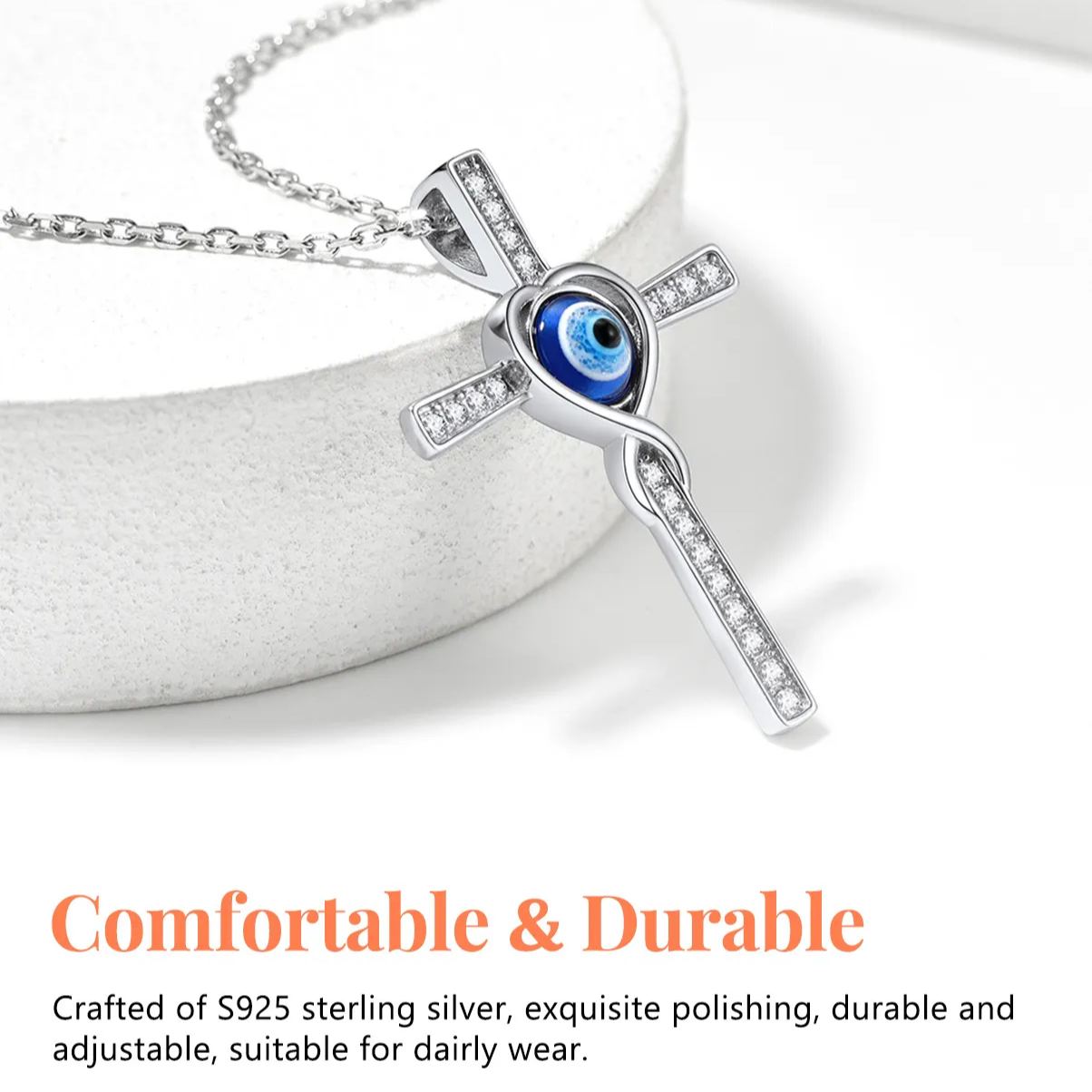 Collier Nœud Celtique avec Croix Œil d'Horus 