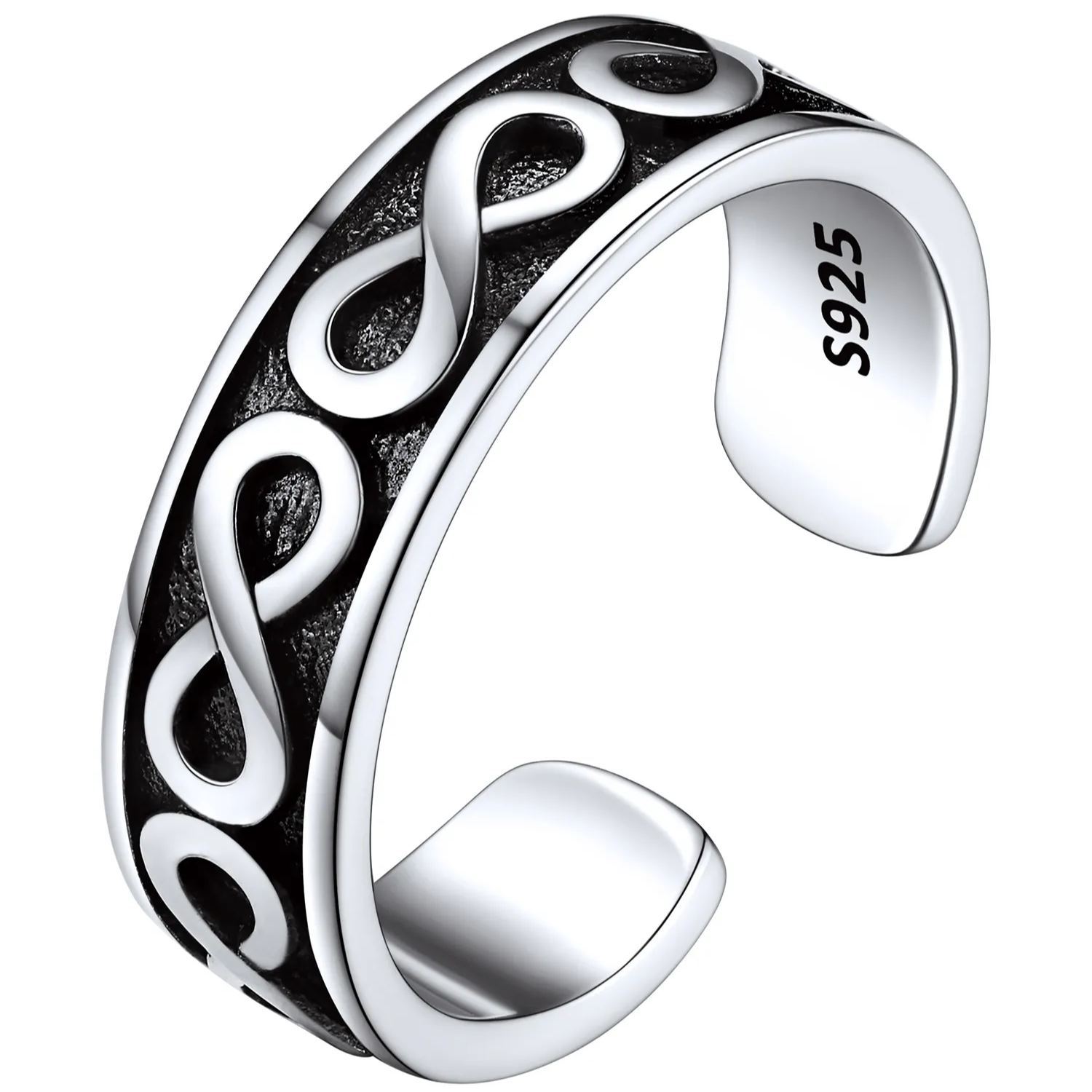 Bague d’Orteil Ajustable en Argent 925 pour Femme Argenté