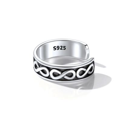 Bague d’Orteil infini Ajustable en Argent 925 pour Femme