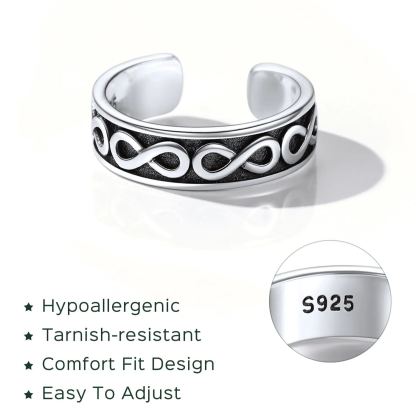 Bague d’Orteil Ajustable en Argent sterling 925 pour Femme Détail