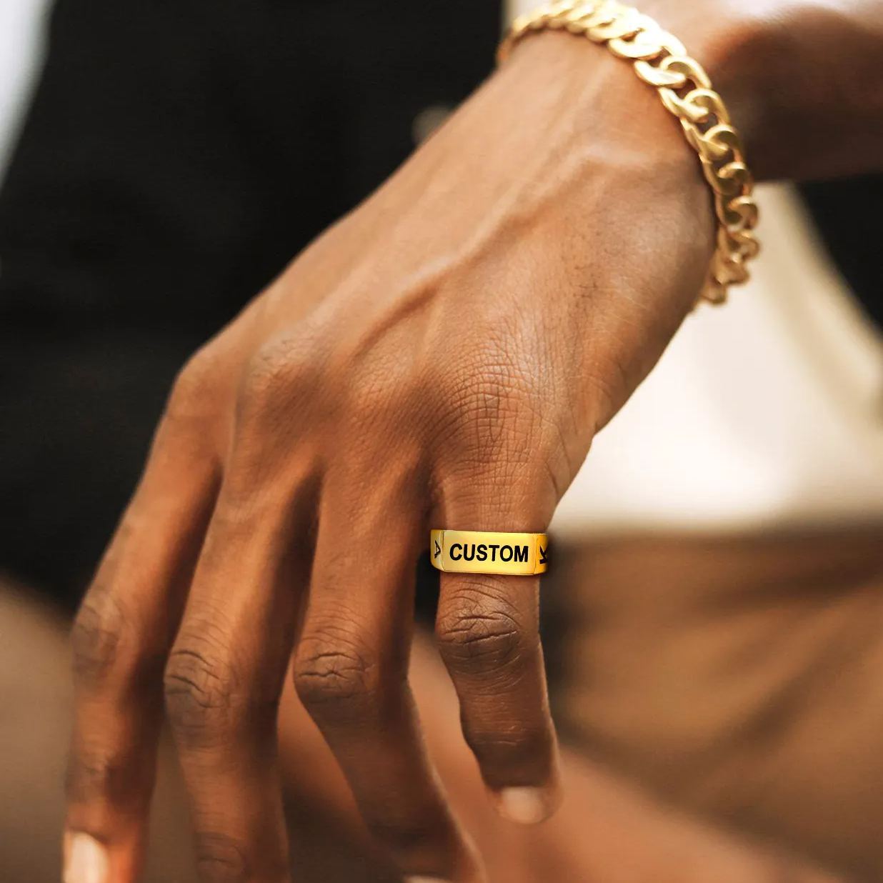 Bague Gravée Personnalisée pour Homme