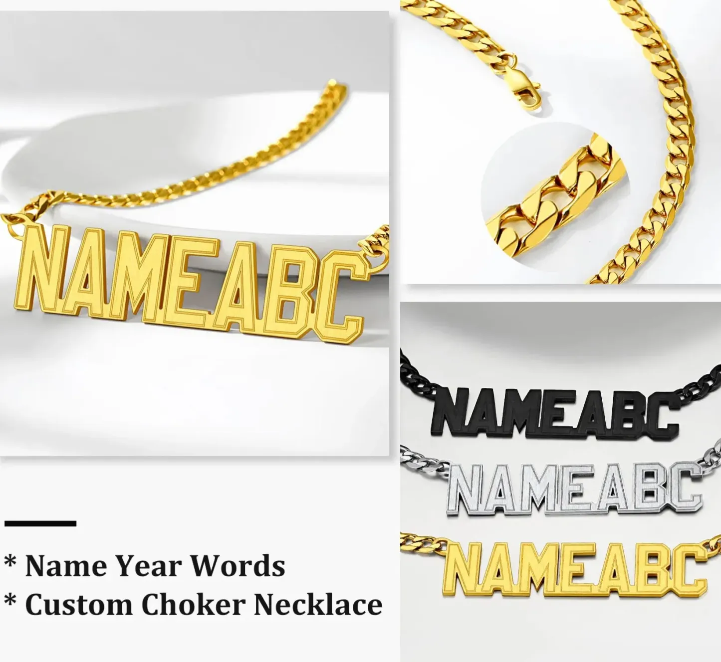 Collier Personnalisé avec Nom et Chaîne Cuban Collection