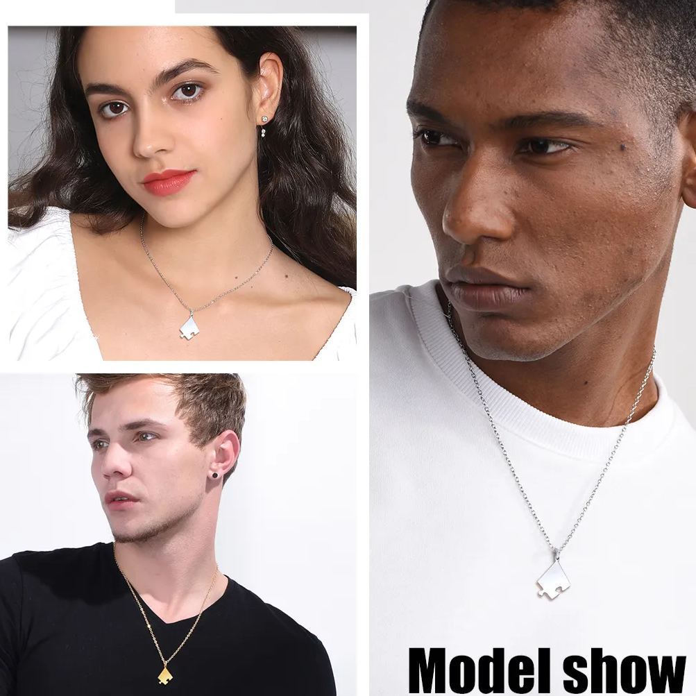 Colliers Puzzle Personnalisés 5 PCS en Acier Inoxydable