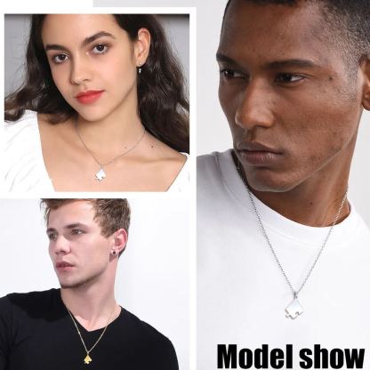 Colliers Puzzle Personnalisés 5 PCS en Acier Inoxydable