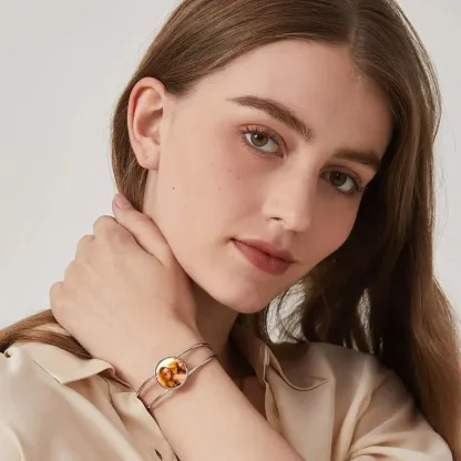 Bracelet manchette personnalisé avec photo  pour femme