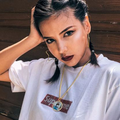 Collier Personnalisé avec Photo et Zircon Cubique pour Hommes et Femmes