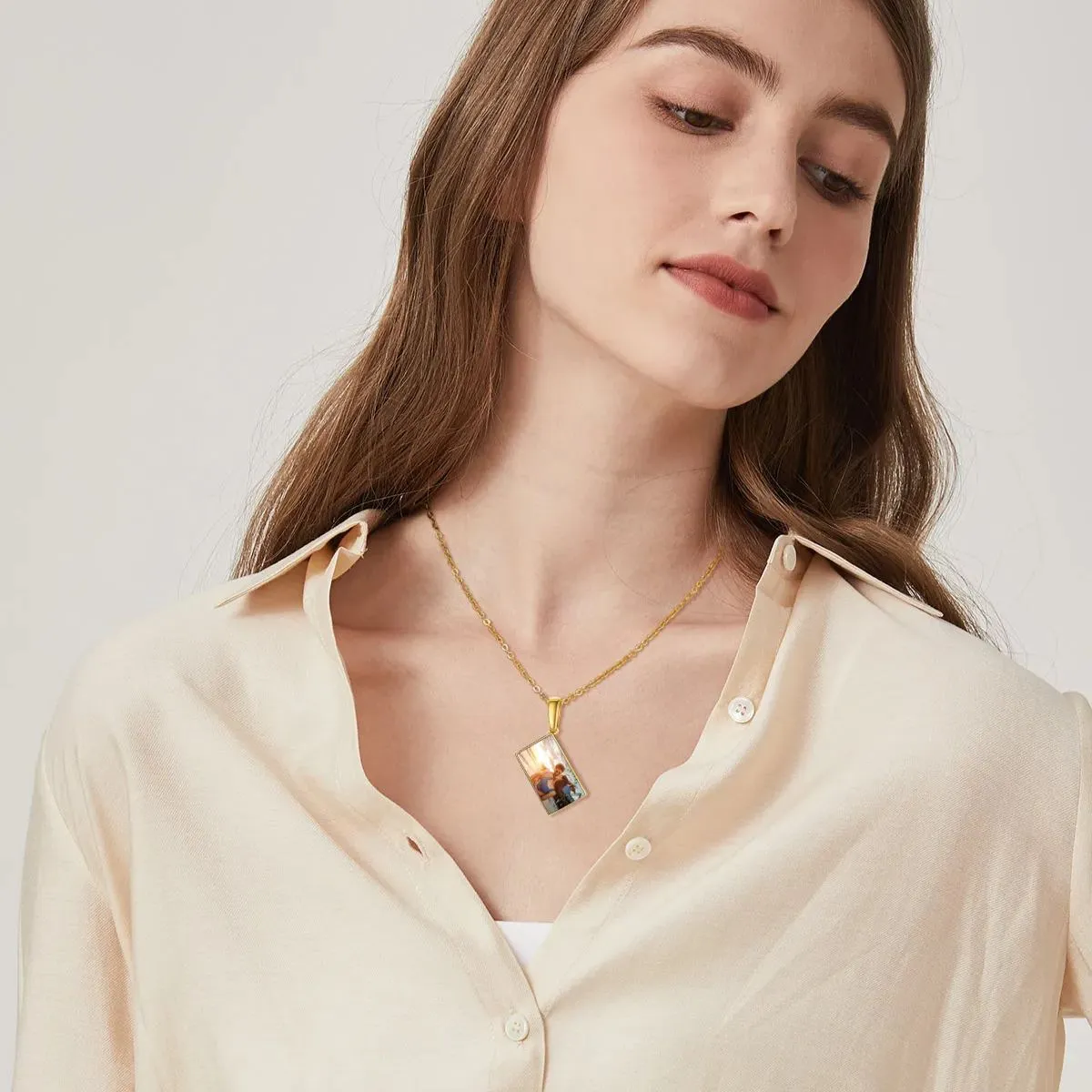 Collier Photo Enveloppe Personnalisé  pour Femme