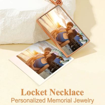 Collier Photo Enveloppe Personnalisé avec Zircon pour Femme Scène