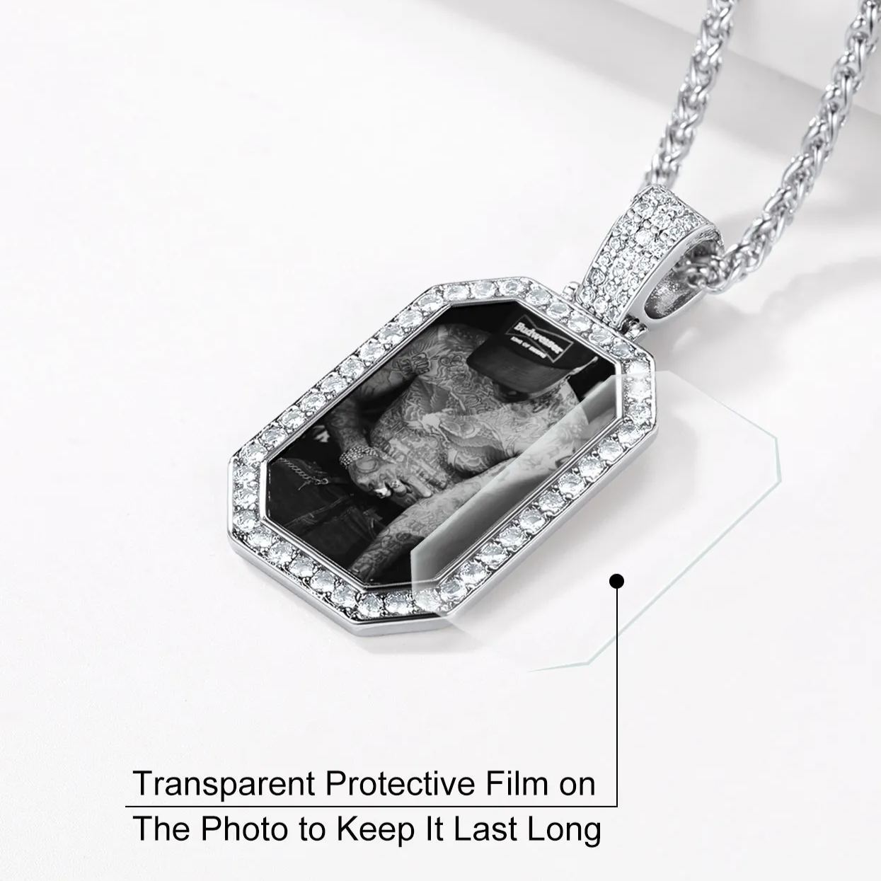 Collier Personnalisé Plaque Militaire Photo Protective