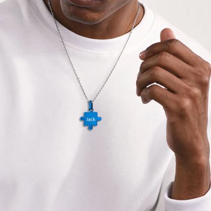 Colliers Puzzle Gravé 8 Pièces en Acier Inoxydable pour Amis Modèle