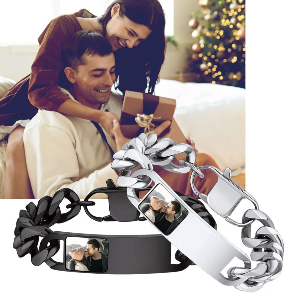 Bracelet Personnalisable en Acier Inoxydable 316L pour Homme Scène