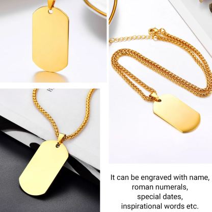 Collier Plaque Militaire Personnalisé Gravé pour  homme