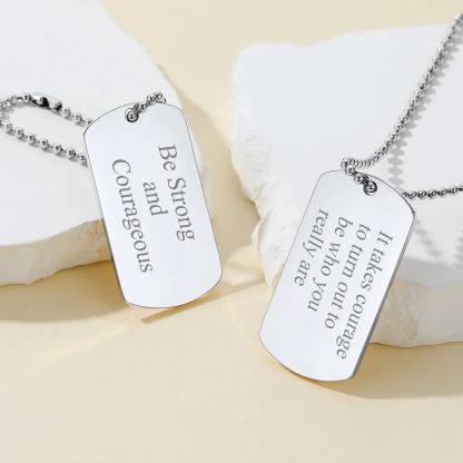 Collier Militaire Personnalisé avec Gravure - Plaque Double pour Homme argente
