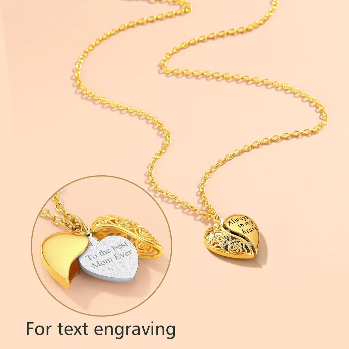 Collier Médaillon Cœur Personnalisé avec Photo