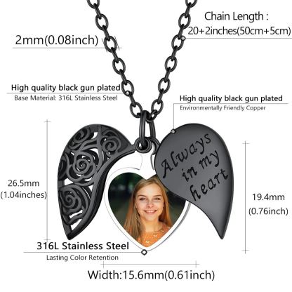 Collier Médaillon Cœur Personnalisé avec Photo pour Femmes Taille