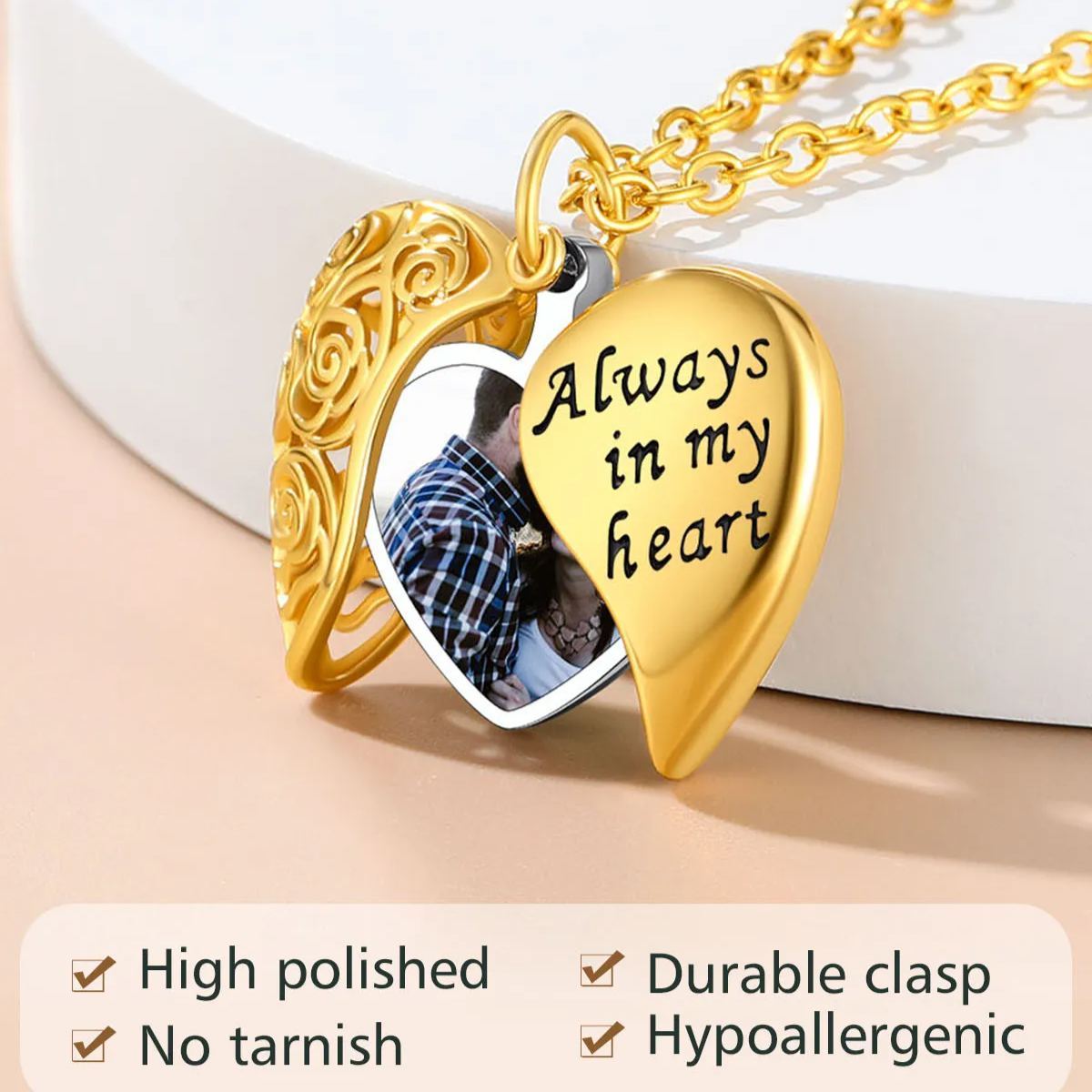 Collier Cœur avec Photo pour Femmes