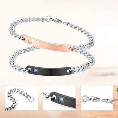 Bracelets Assortis Personnalisés avec Prénoms pour Couples Cadeau