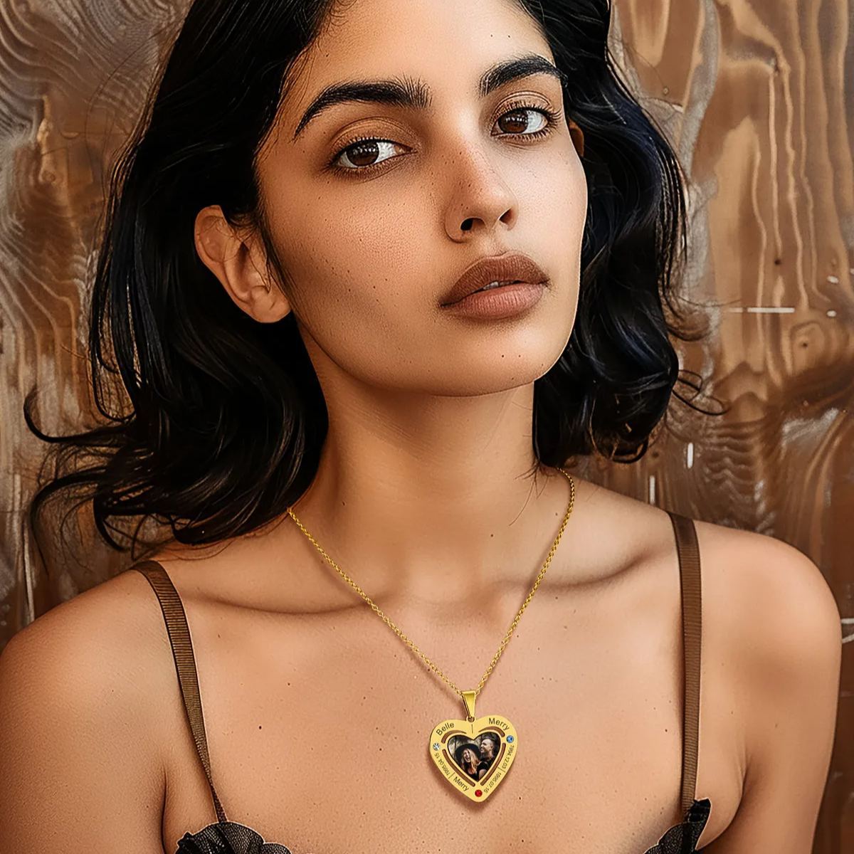 Collier Photo Gravé Médaillon pendentif