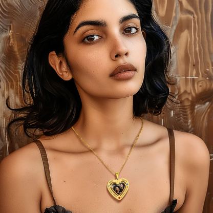 Collier Photo Gravé Médaillon pendentif