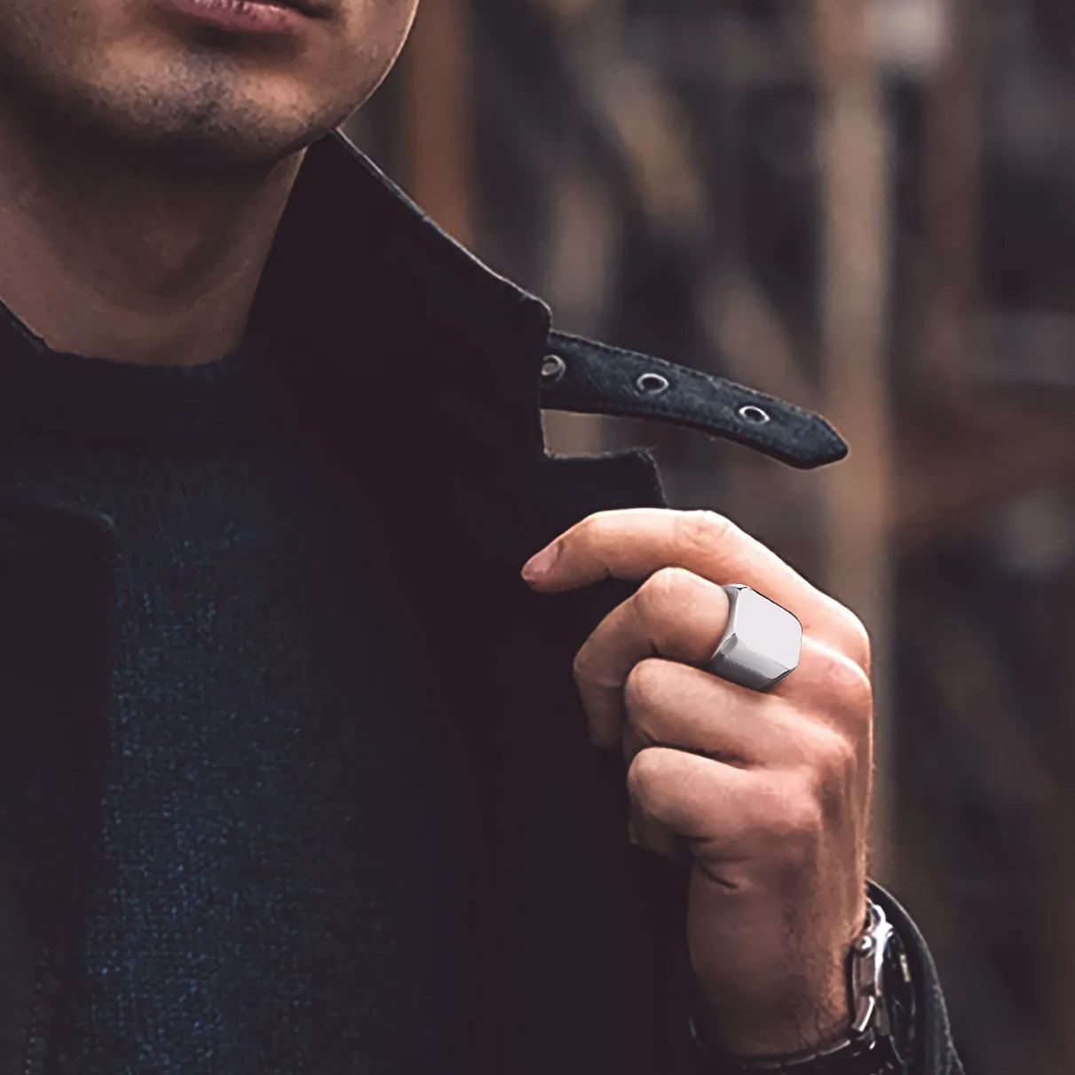 Bague Chevalière Homme/Femme Personnalisable en Acier Inoxydable Modèle