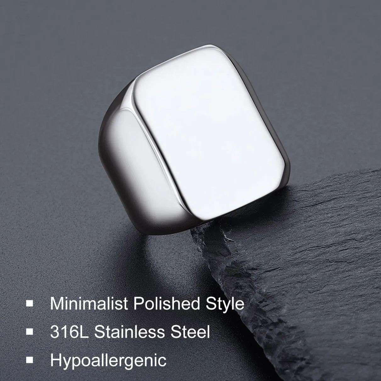 Bague Chevalière Homme/Femme Personnalisable en Acier Inoxydable information