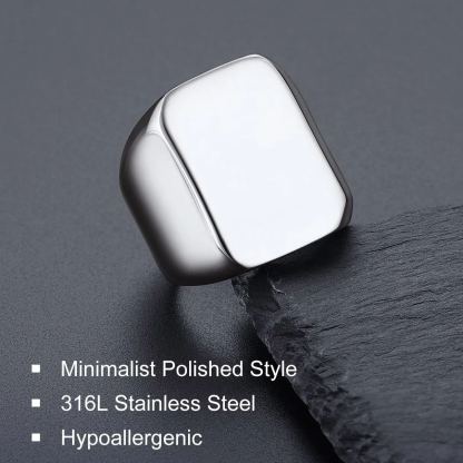 Bague Chevalière Homme/Femme Personnalisable en Acier Inoxydable information